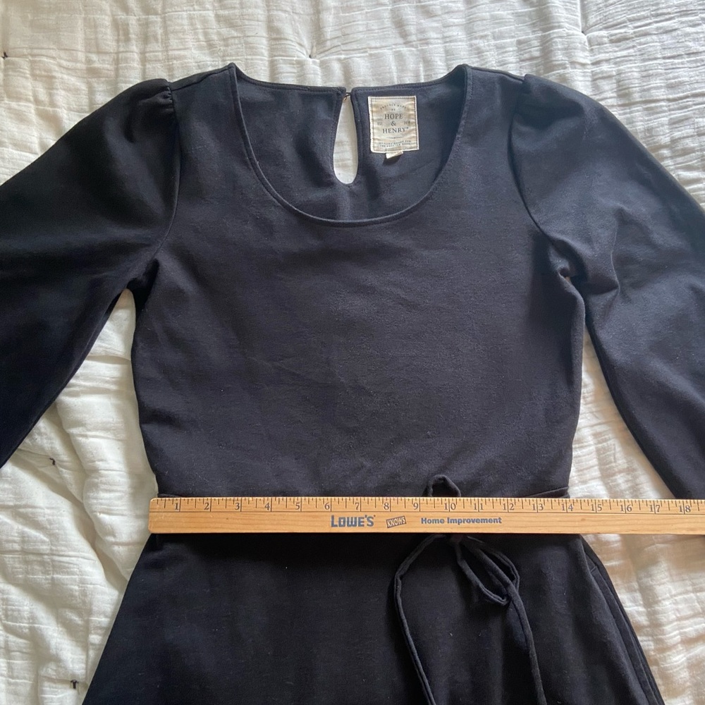 Hope & Henry Women’s Black Long-sleeve Dress. Organic Cotton, Maternity Friendly - Picture 12 of 14